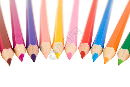 彩色铅笔学校艺术工具艺术家白色背景图片