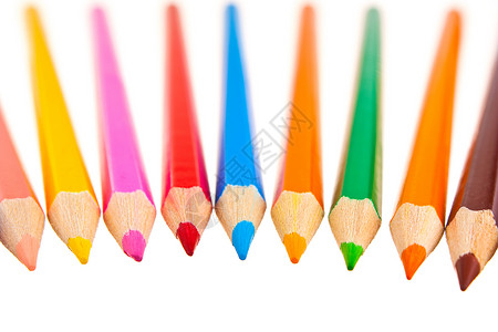 彩色铅笔艺术家艺术工具白色学校背景图片