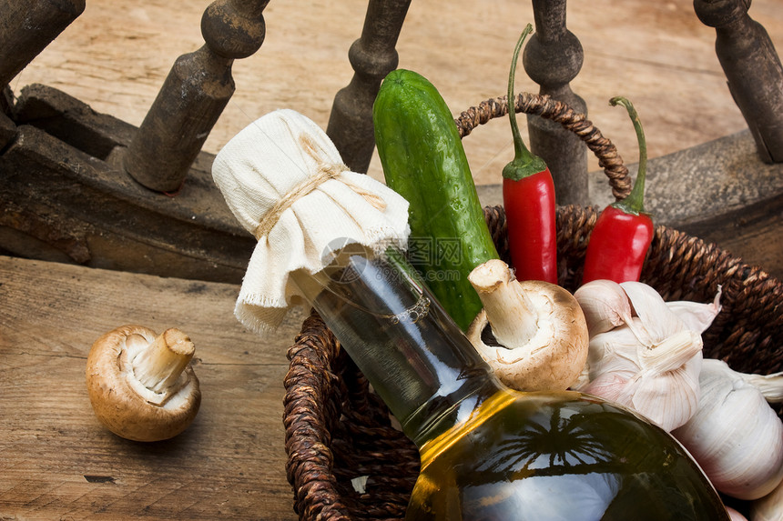 向日葵油和蔬菜文化烹饪食物玻璃厨房香料胡椒国家餐厅瓶子图片