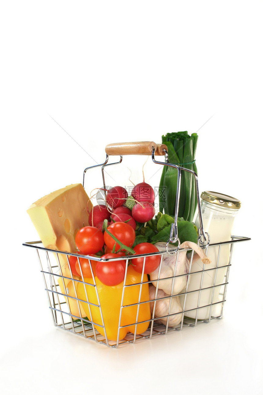 购物篮购物市场素食大葱饮食篮子健康萝卜食物蔬菜图片