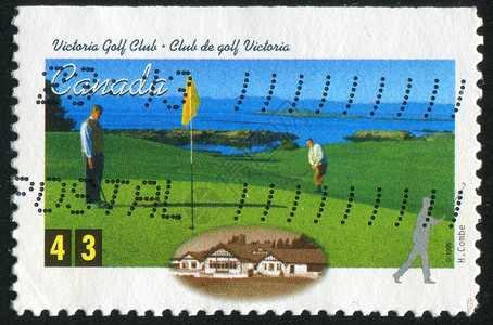 老高尔夫球手明信片邮戳高清图片