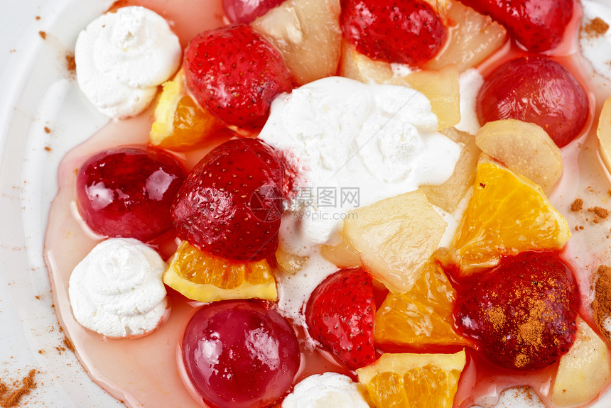水果沙拉午餐热带橙子小吃食物维生素营养生产果汁甜点图片