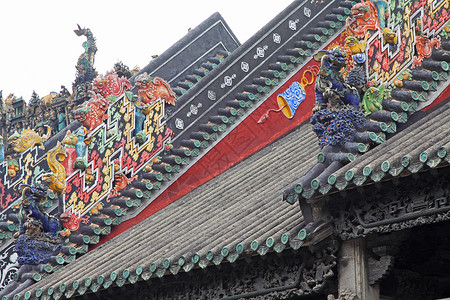 中国的古老建筑 富人的古老家园信念房子吉祥物文化国家旅行遗产历史红色花园背景图片