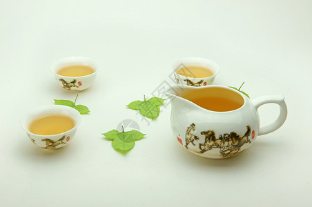 新的骨瓷茶枫叶国画新骨头茶具白瓷时间绿茶茶杯大弓元素背景图片
