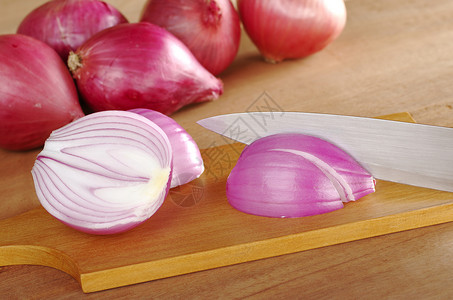 切红洋葱紫色水平红色营养照片刀刃烹饪蔬菜金属食物高清图片