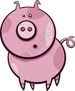 漫画猪国家卡通片绘画粉色小猪插图哺乳动物动物背景图片