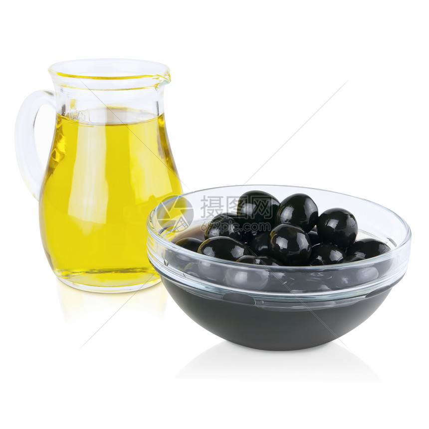 橄榄和橄榄油烹饪营养收成食物生产油壶瓶子美食饮食玻璃图片