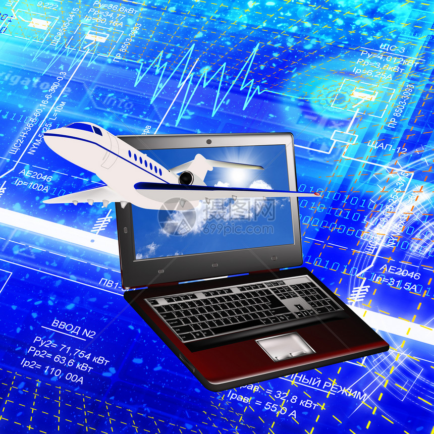 航空业的发展空气投影青色飞机天空技术照明器绘画商业窗户图片