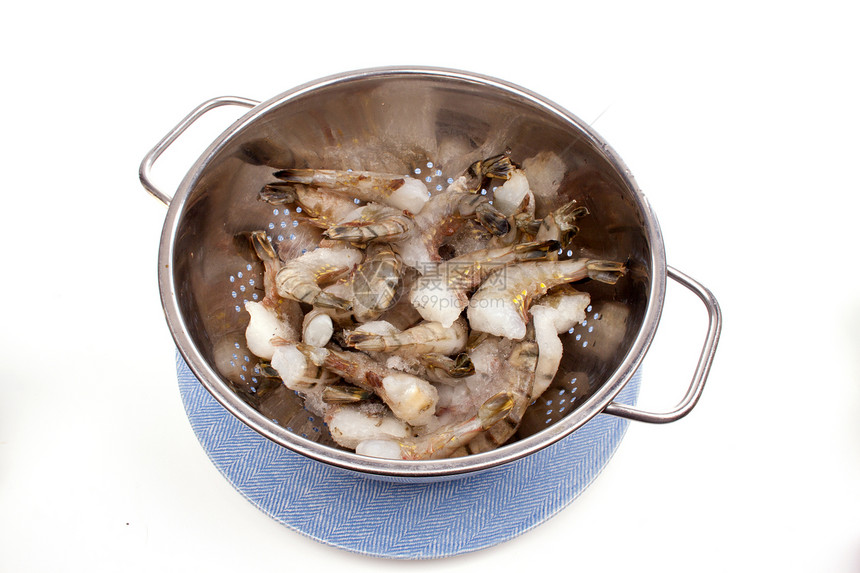 新鲜虾虾甲壳滤器过滤器厨房金属冲洗动物用餐午餐厨具图片
