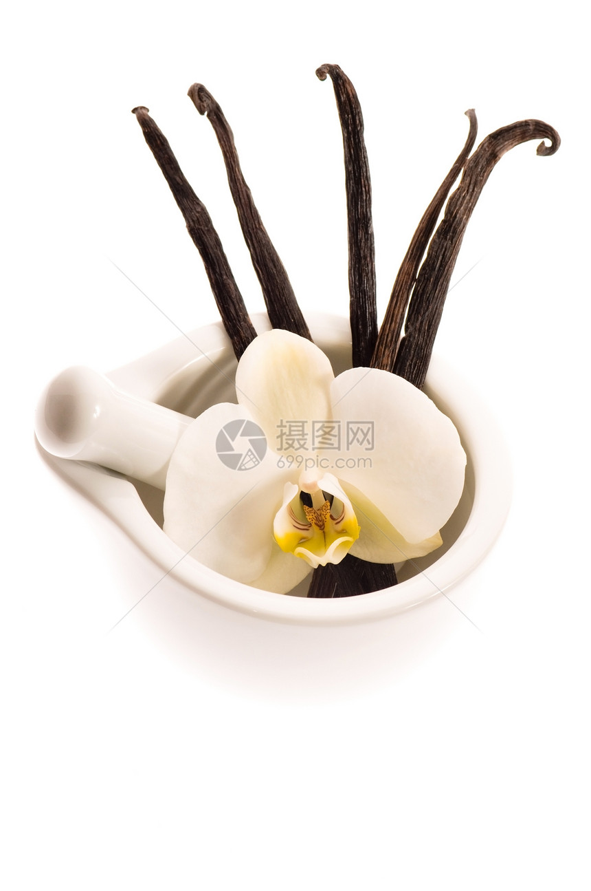 香草豆和花异国芳香香水兰花疗法美食情调甜点烘烤食物图片