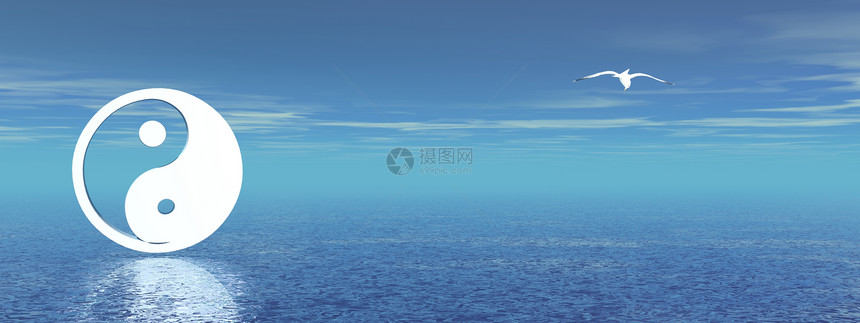 蓝海的燕阳康复海鸥按摩冥想天空白色蓝色海洋波纹温泉图片