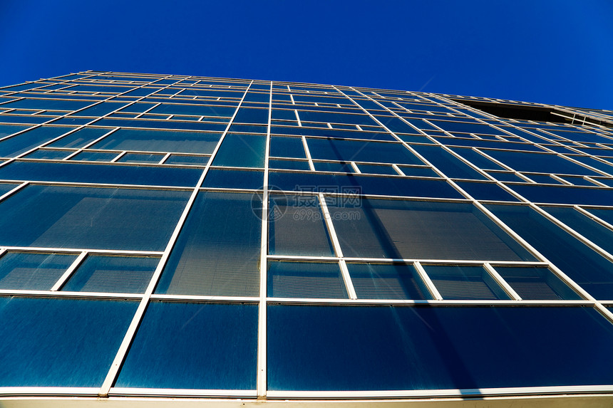 办公大楼建筑办公室蓝色商业玻璃城市窗户市中心反射金属图片
