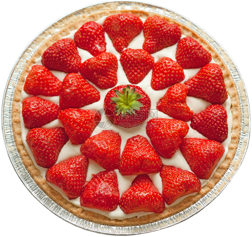 草莓芝士蛋糕美食食物白色水果红色奶油脆皮水果蛋糕装饰蛋糕图片