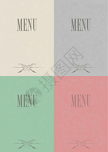 一套菜单卡设计古董插图空白装饰品卡片餐厅背景图片