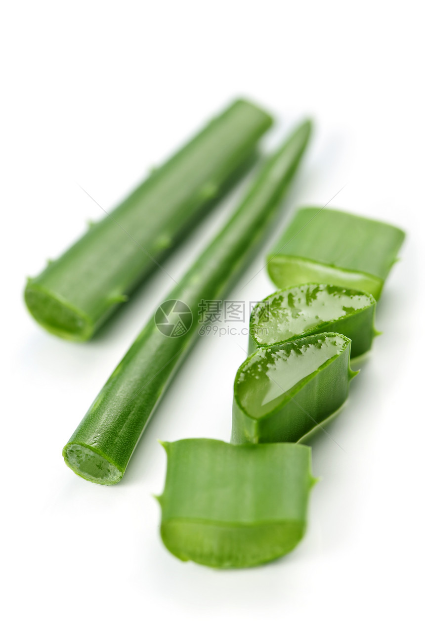 Aloe vera 植物碎片护理叶子凝胶医疗荆棘愈合宏观皮肤水分绿色图片