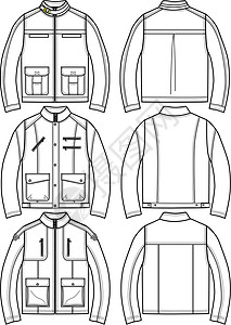 皮革夹克男子皮夹克制造制造业皮革外套男性控制板艺术商业夹克衣服插画