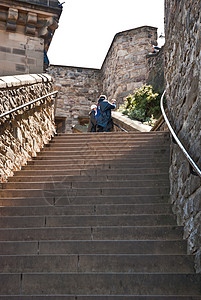 爱丁堡城堡 台阶飞行背景图片