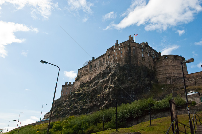 爱丁堡城堡建筑石头建筑学天空遗产王国城市历史爬坡防御图片