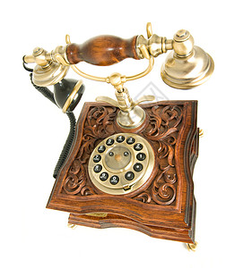 古董电话的顶端视图高清图片