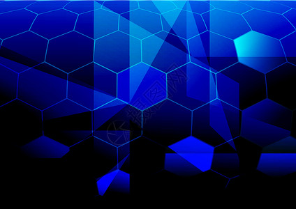 蓝色摘要背景背景技术墙纸艺术插图细胞黑色六边形艺术品背景图片
