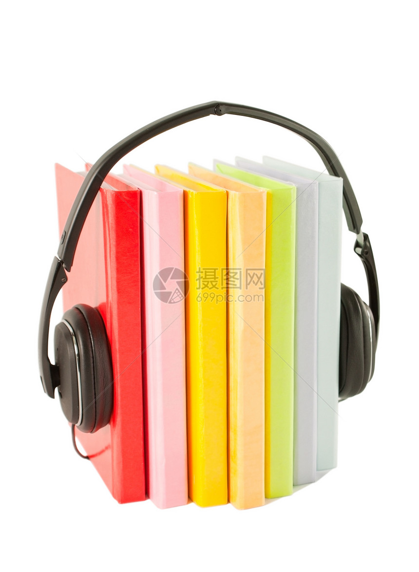 视听书概念文学音乐收藏白色精装有声读物教育阅读电子娱乐图片