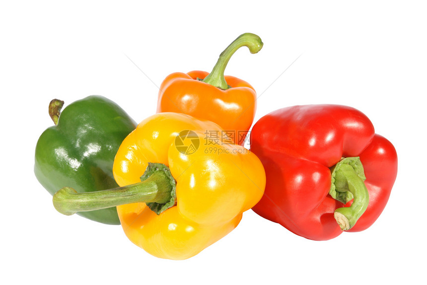 白色背景上的胡椒 孤立的营养烹饪红辣椒饮食水果食物植物沙拉厨房辣椒图片