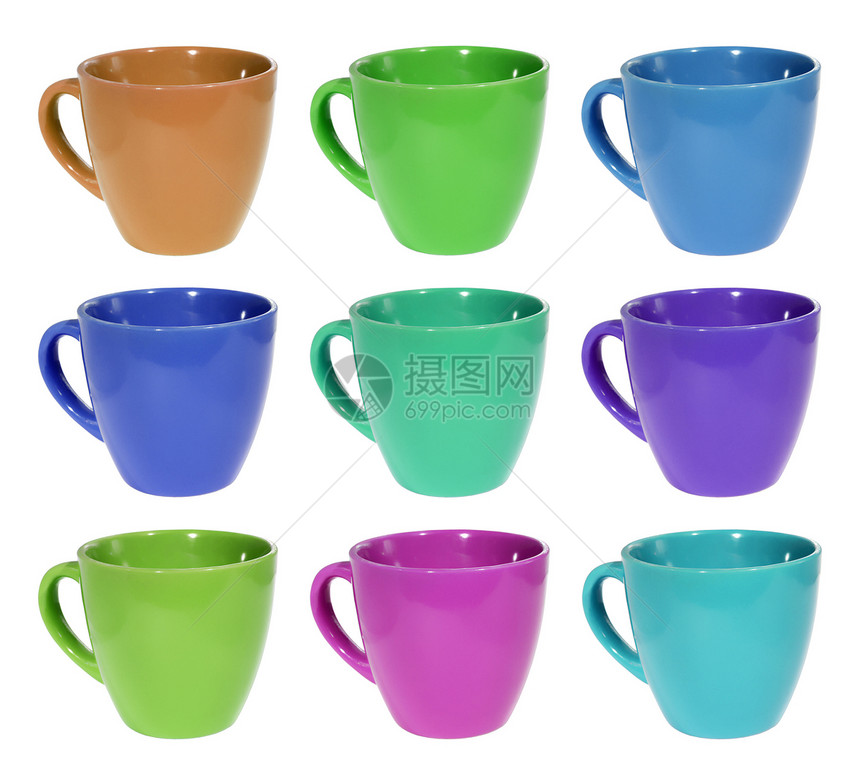 积杯紫色影响餐具蓝色咖啡杯反射橙子覆盆子陶器制品图片