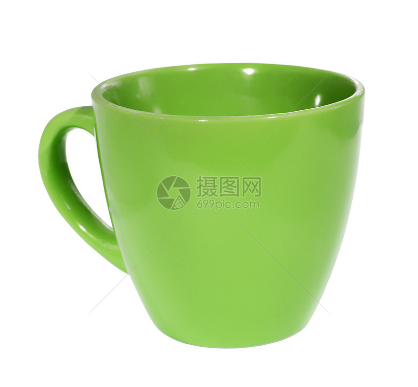 绿色杯餐具咖啡杯陶器厨具陶瓷制品容量白色宏观反射图片
