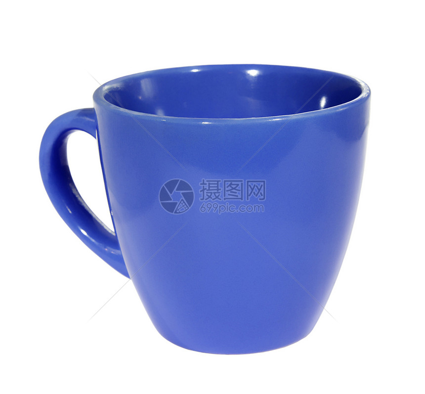 蓝杯餐具影响容量陶器用具厨具陶瓷杯子阴影宏观图片