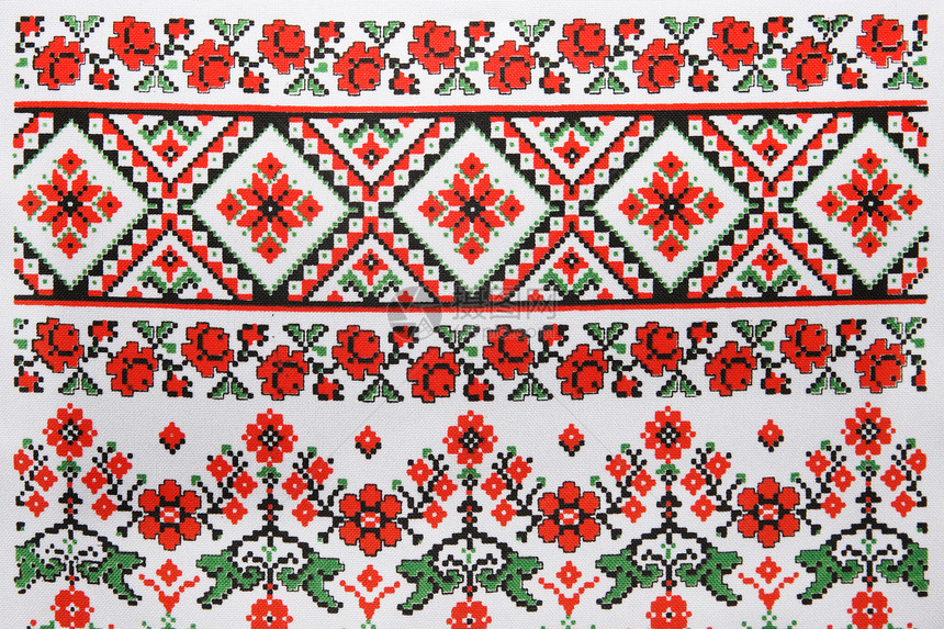 乌克兰刺绣 毛巾国家动机戏服红色文化纺织品历史工艺市场旅行图片