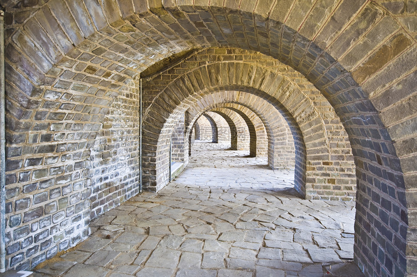 街机走廊路面建筑学砖块拱廊废墟建筑墙壁石头图片