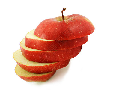 切红苹果营养小吃红色食物饮食果味白色生活背景图片