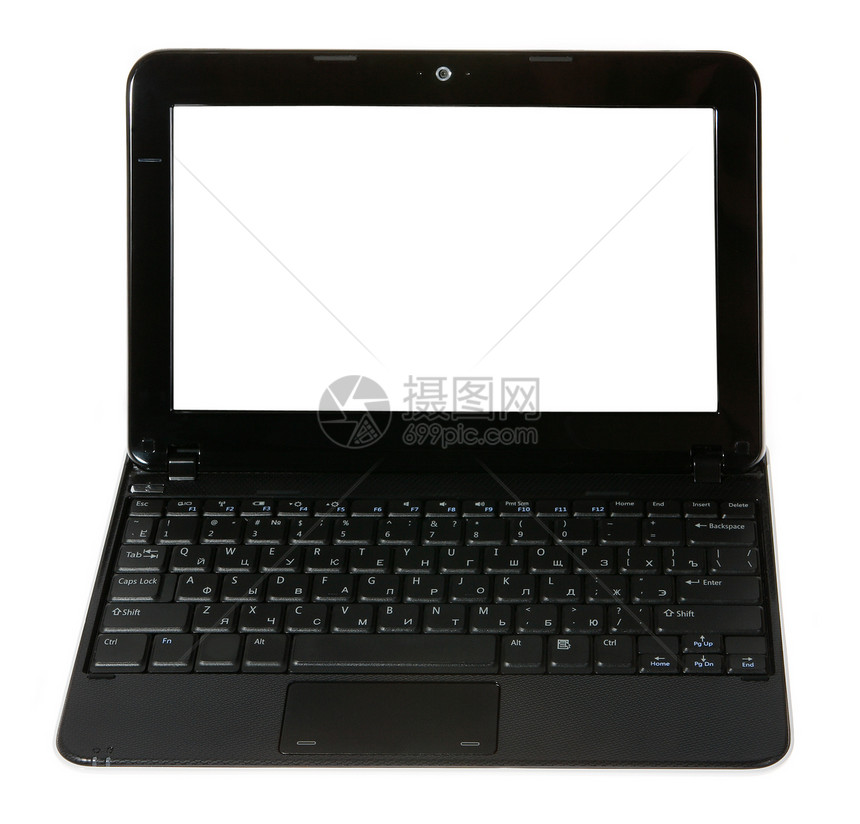 白色背景的黑色黑笔记本电脑键盘工作室网络力量钥匙剪裁商业数据技术监视器图片