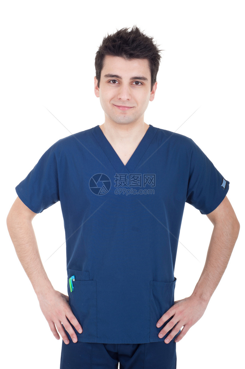 男医生男人蓝色外科药品医院职业学生从业者护士微笑图片