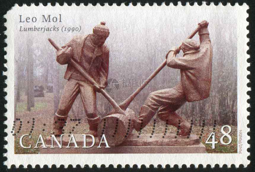 挂印邮票靴子邮件古董明信片木工人男人海豹集邮雕塑图片