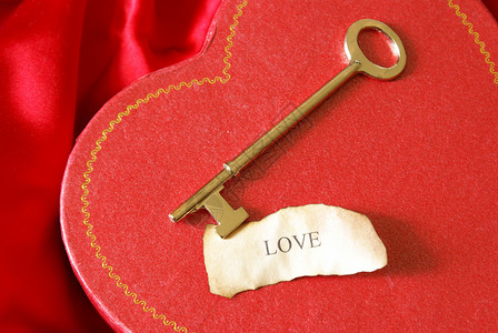 钥匙信概念上的浪漫的高清图片