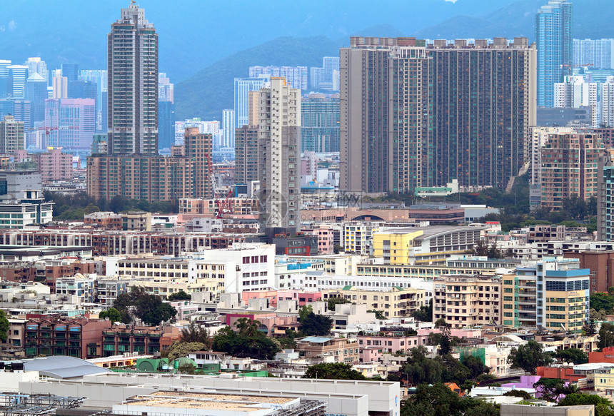 香港拥挤的大楼建筑不动产窗户城市住房百叶窗窗帘摩天大楼高楼天空图片