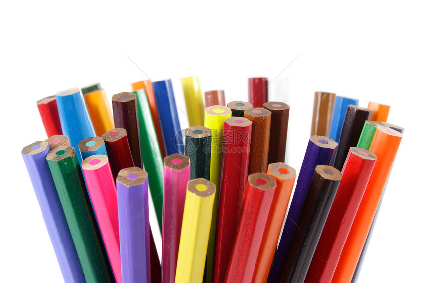 彩色铅笔工艺办公室蜡笔彩虹草图团体大学宏观礼物学校图片
