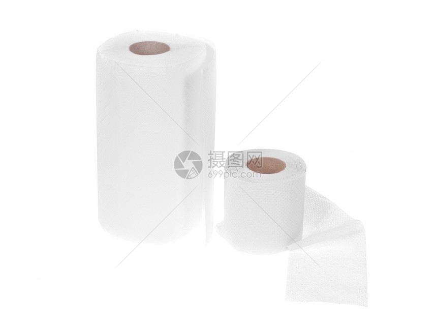 毛巾和卫生纸 白色照片图片