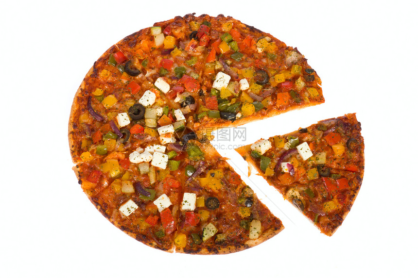 素食披萨蔬菜食物托盘午餐餐厅胡椒美食烹饪菠萝用餐图片