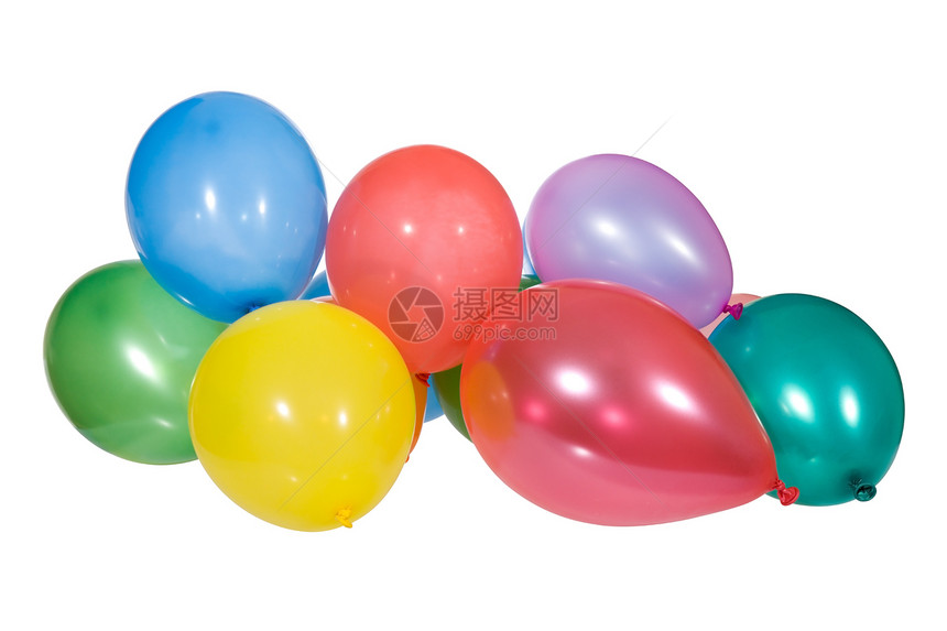 充气气球小路橡皮绿色塑料圆形玩具橙子红色蓝色派对图片