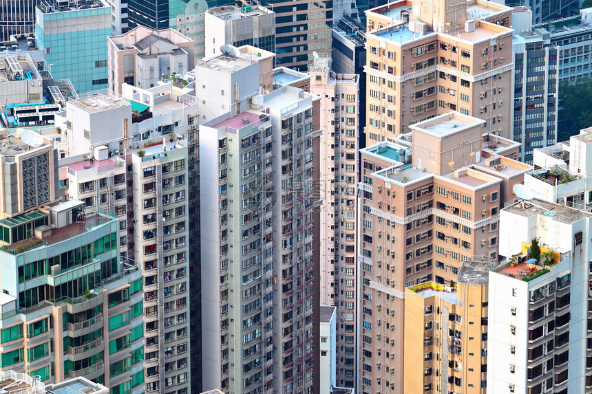 拥挤的公寓楼高楼多层住房城市摩天大楼住宅建筑学百叶窗不动产建筑图片