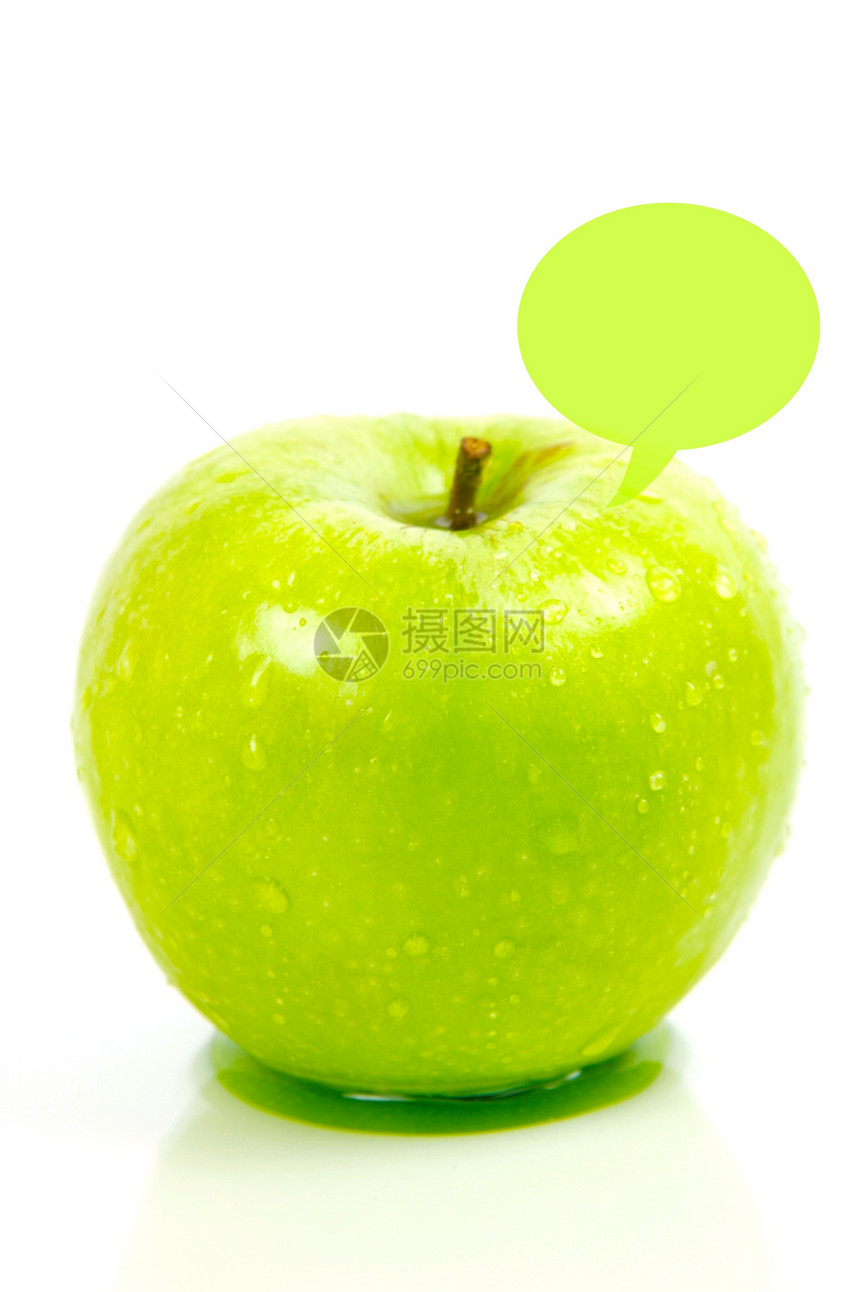 绿苹果讲话食物气泡水果绿色图片