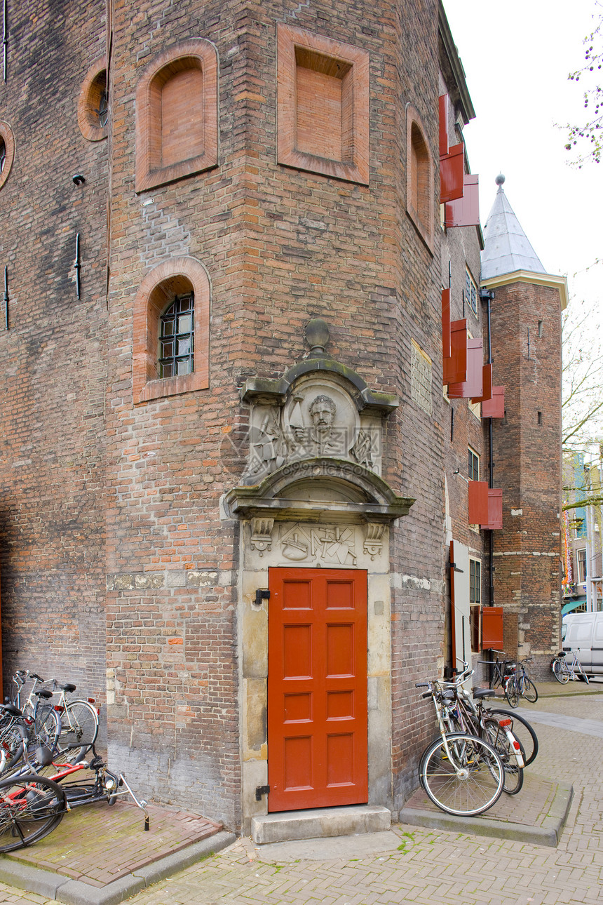 Waag 荷兰阿姆斯特丹省会历史世界景点自行车历史性外观城市建筑建筑学图片