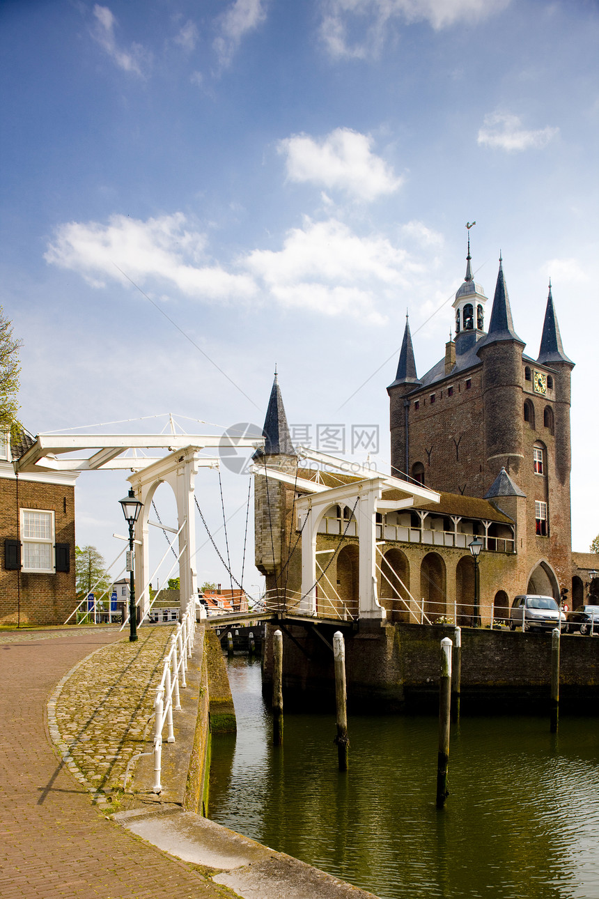 中世纪门和吊桥 泽里克泽 荷兰泽兰建筑学世界旅行纪念碑建筑物历史性房屋建筑城市外观图片
