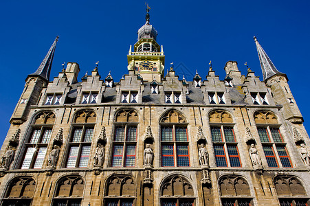 荷兰泽兰 Veere建筑学历史公会旅行房屋城市会馆房子纪念碑建筑背景图片