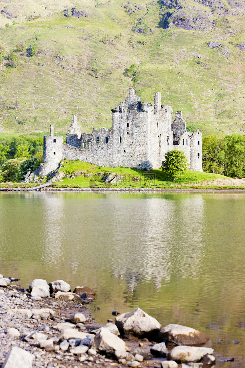 苏格兰爱湖Kilchurn城堡旅行景点纪念碑历史性高地建筑建筑物废墟位置世界图片