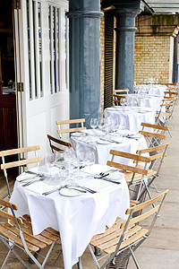 英国伦敦 伦敦餐馆环境外观餐厅静物桌子椅子背景图片