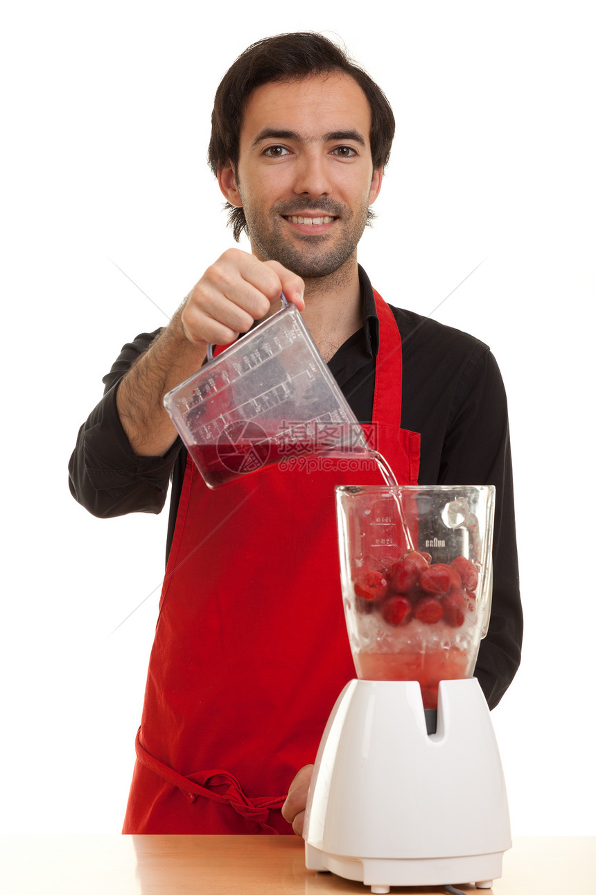 厨师倒锅搅拌机浆果影棚衬衫成年人搅拌机男士水果用具男人围裙图片