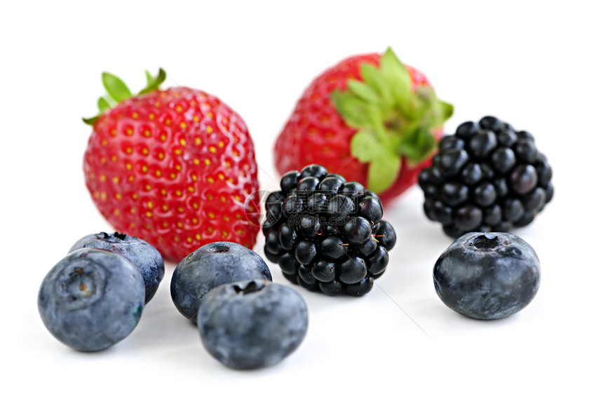 各种新鲜浆果白色黑色水果食物营养红色宏观采摘饮食生产图片